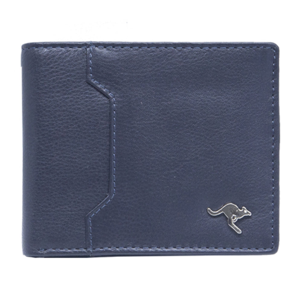 MENS WALLET - ABORIGINAL  ART - LEATHER - BLUE - KANGAROO - AUSTRALIA, INDIGENOUS, SOUVENIR, GIFT