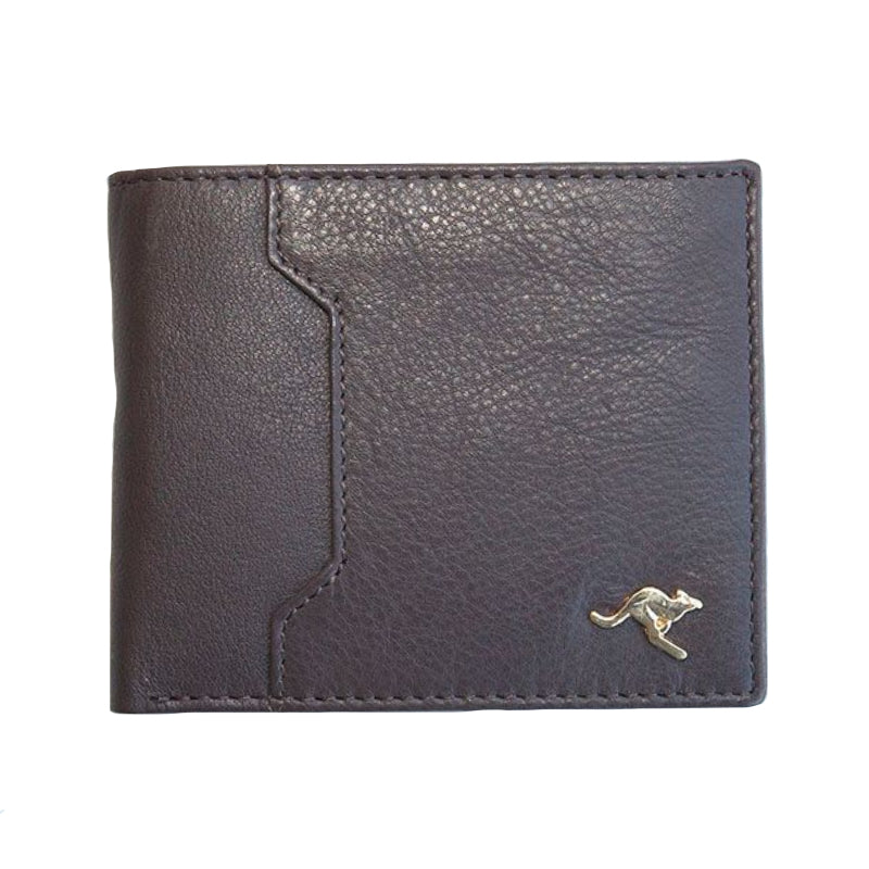 MENS WALLET - ABORIGINAL  ART - LEATHER - DARK BROWN - KANGAROO - AUSTRALIA, INDIGENOUS, SOUVENIR, GIFT