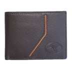 MENS WALLET - ABORIGINAL  ART - LEATHER - BROWN, TAN, TWO TONE - KANGAROO - AUSTRALIA, INDIGENOUS, SOUVENIR, GIFT