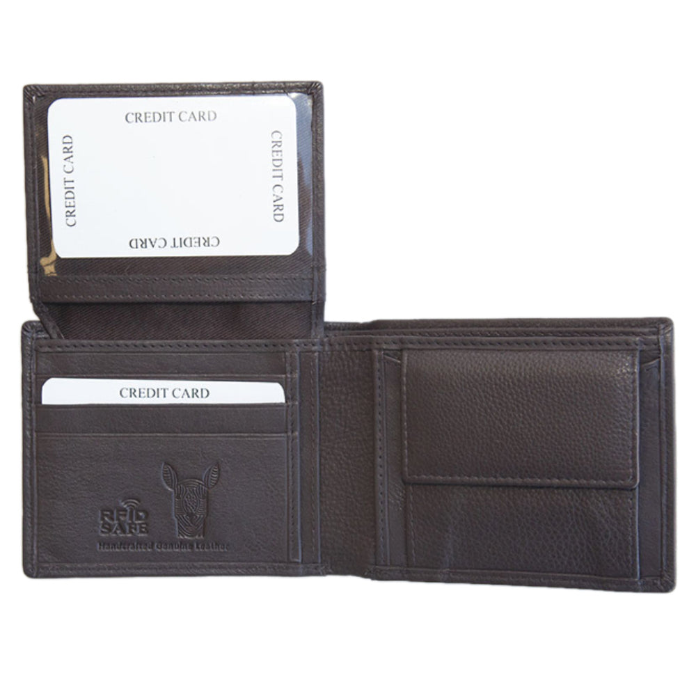 MENS WALLET - ABORIGINAL  ART - LEATHER - BROWN, TAN, TWO TONE - KANGAROO - AUSTRALIA, INDIGENOUS, SOUVENIR, GIFT