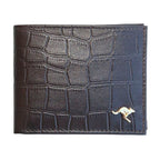 MENS WALLET - ABORIGINAL  ART - LEATHER - DARK BROWN - KANGAROO - CROC SKIN - AUSTRALIA, INDIGENOUS, SOUVENIR, GIFT