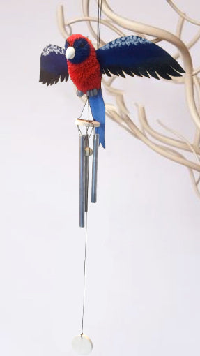WINDCHIME, WIND CHIME, MOBILE - CRIMSON ROSELLA BIRD - AUSTRALIA, SOUVENIR, GIFT