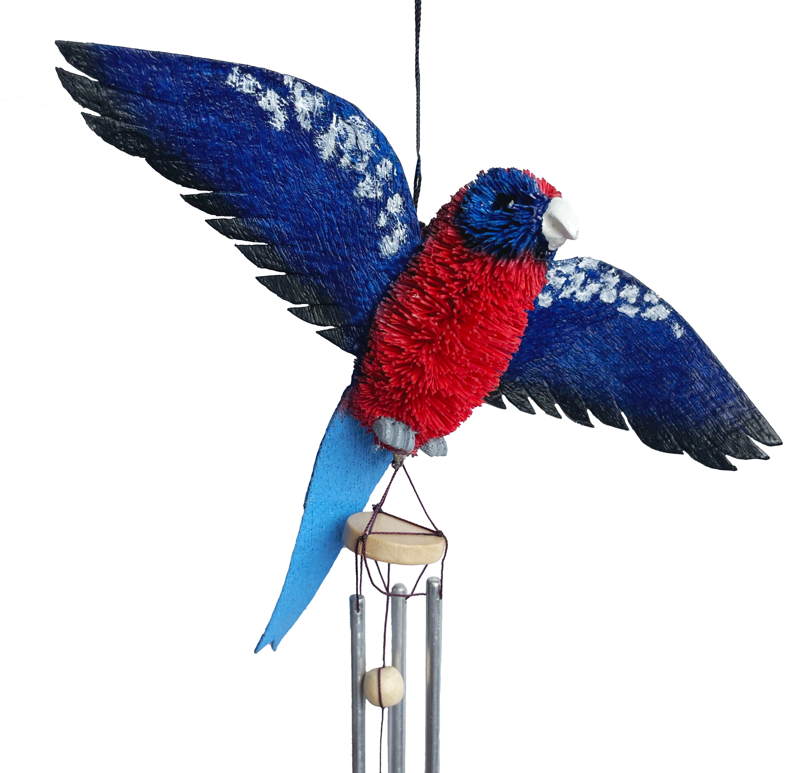 WINDCHIME, WIND CHIME, MOBILE - CRIMSON ROSELLA BIRD - AUSTRALIA, SOUVENIR, GIFT