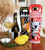 WINE BOTTLE BAG, HOLDER, COOLER - REUSABLE , NEOPRENE - AUSTRALIA, KOALA, KANGAROO - SOUVENIR, GIFT