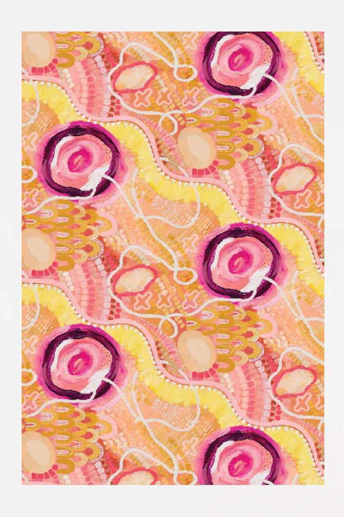 3 x WRAPPING PAPER, GIFT WRAP - ABORIGINAL  ART - KENITA-LEE McCARTNEY No.2 - AUSTRALIA, INDIGENOUS, SOUVENIR, GIFT