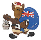 CHRISTMAS ORNAMENT, HANGING - WOODEN - KANGAROO WITH AUSTRALIA FLAG SANTA SACK - AUSTRALIA, SOUVENIR, GIFT, XMAS